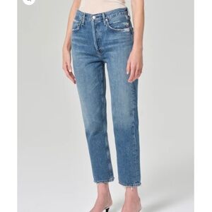AGOLDE Riley High Rise Straight Crop Jeans in Frequency | Size 27